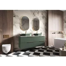   Arezzo design Monterey Glass 80 alsószekrény két fiókkal, matt zöld AR-169083