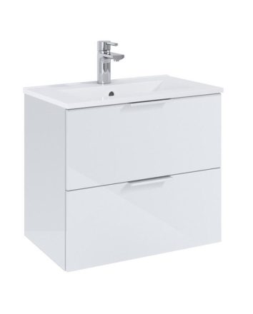 Arezzo design Etna 2 fiókos szekrény mosdóval 60x38 fényes fehér AR-169331
