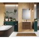 Arezzo design Etna 2 fiókos szekrény mosdóval 80x38,4 fekete fogantyúk, dió szín AR-169351