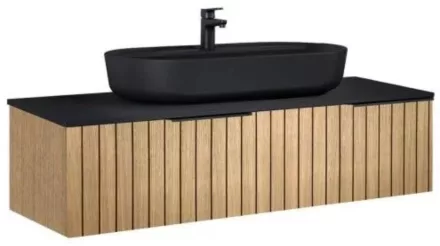 Arezzo design Monterey 120 alsószekrény két fiókkal és szifonkivágással, természetes fa AR-169433