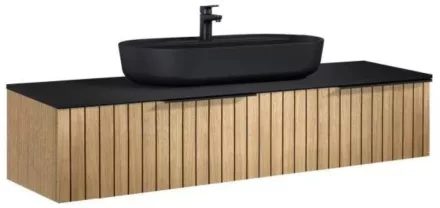 Arezzo design Monterey 160 alsószekrény két fiókkal és szifonkivágással, természetes fa AR-169434