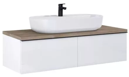 Arezzo design Monterey 120 alsószekrény két fiókkal, magasfényű fehér AR-169441
