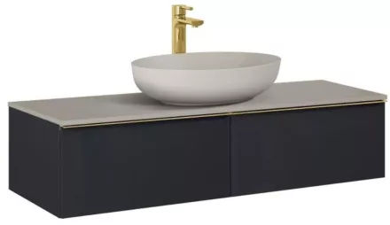Arezzo design Monterey 120 alsószekrény két fiókkal, matt fekete AR-169463