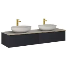   Arezzo design Monterey 160 alsószekrény két fiókkal, matt fekete AR-169464