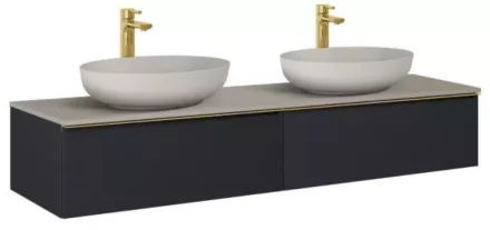 Arezzo design Monterey 160 alsószekrény két fiókkal, matt fekete AR-169464