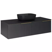   Arezzo design Monterey Glass 120 alsószekrény két fiókkal, matt fekete AR-169480