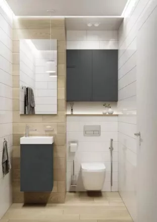 Arezzo design univerzális fali felsőszekrény 40x21x80 cm 1 ajtóval, magasfényű antracit AR-169665