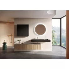   Arezzo design univerzális fali felsőszekrény 40x21x80 cm 1 ajtóval, matt fekete AR-169668