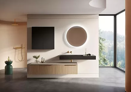 Arezzo design univerzális fali felsőszekrény 40x21x80 cm 1 ajtóval, matt fekete AR-169668