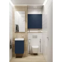  Arezzo design univerzális fali felsőszekrény 40x21x80 cm 1 ajtóval, matt kék AR-169672