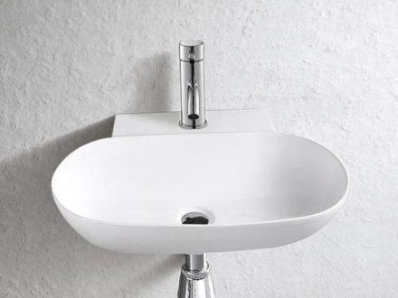 Arezzo Detroit kerámia mosdótál 55x39 cm csaplyukkal, fényes fehér AR-177