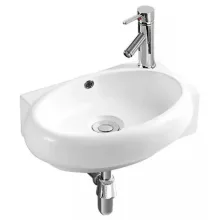   Arezzo design Macon fali porcelán kézmosó 40x28 cm csaplyukkal és túlfolyóval, fényes fehér AR-198