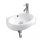 Arezzo design Macon fali porcelán kézmosó 40x28 cm csaplyukkal és túlfolyóval, fényes fehér AR-198