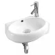 Arezzo design Macon fali porcelán kézmosó 40x28 cm csaplyukkal és túlfolyóval, fényes fehér AR-198