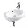 Arezzo design Macon fali porcelán kézmosó 40x28 cm csaplyukkal és túlfolyóval, fényes fehér AR-198