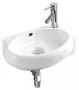 Arezzo design Macon fali porcelán kézmosó 40x28 cm csaplyukkal és túlfolyóval, fényes fehér AR-198