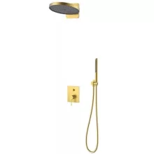   Arezzo design Elegant Falsík alatti zuhanyszett falon belüli egységgel, szálcsiszolt arany AR-2095BG