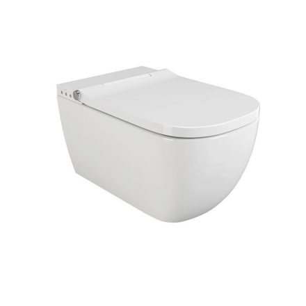 Arezzo design Ohio Rimless porcelán fali WC mélyöblítéssel és fűthető ülőkével, fényes fehér AR-210FR