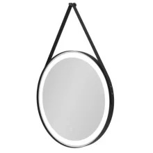 Arezzo Design okos LED tükör 60 cm páratlanító funkcióval, fekete műbör kerettel