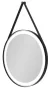 Arezzo Design okos LED tükör 60 cm páratlanító funkcióval, fekete műbör kerettel