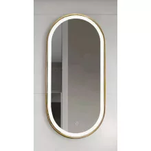   Arezzo Design okos LED tükör 40x90 cm, szálcsiszolt arany kerettel AR-3056