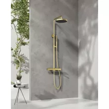   Arezzo design Elegant 3 funkciós termosztatikus zuhanyrendszer, szálcsiszolt arany AR-3095BG