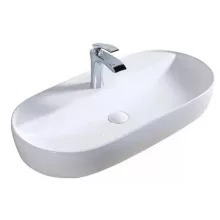   Arezzo design Mesna porcelán mosdótál 80x40 cm csaplyukkal, fényes fehér AR-432