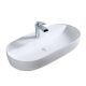 Arezzo design Mesna porcelán mosdótál 80x40 cm csaplyukkal, fényes fehér AR-432