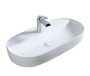 Arezzo design Mesna porcelán mosdótál 80x40 cm csaplyukkal, fényes fehér AR-432
