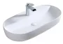 Arezzo design Mesna porcelán mosdótál 80x40 cm csaplyukkal, fényes fehér AR-432