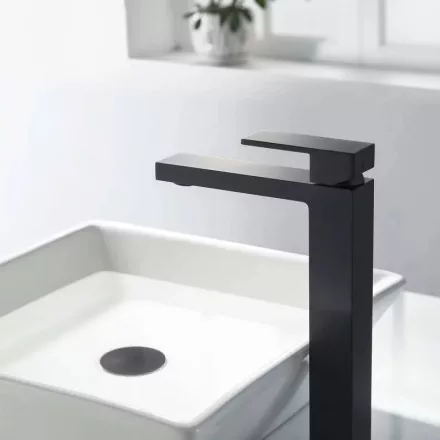 Arezzo design Cubefield egykaros magasított mosdócsaptelep, matt fekete AR-4402B
