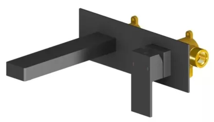 Arezzo design Cubefield szögletes fali mosdócsaptelep, matt fekete AR-4403B