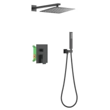   Arezzo design Cubefield falsík alatti zuhanycsaptelep szett, matt fekete AR-4405B