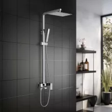   Arezzo design Cubefield 3 funkciós zuhanyrendszer behajtható kádtöltővel, fényes króm AR-4412CR