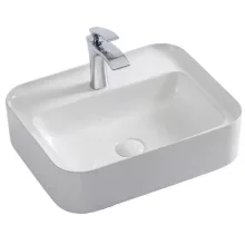   Arezzo design Fresno porcelán mosdótál 51x40 cm csaplyukkal, fényes fehér AR-453