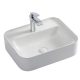 Arezzo design Fresno porcelán mosdótál 51x40 cm csaplyukkal, fényes fehér AR-453