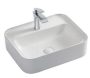 Arezzo design Fresno porcelán mosdótál 51x40 cm csaplyukkal, fényes fehér AR-453