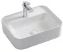 Arezzo design Fresno porcelán mosdótál 51x40 cm csaplyukkal, fényes fehér AR-453