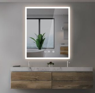 Arezzo design LED okos tükör 60x70 cm beépített óraval és hőmérővel, párátlanító funkcióval AR-6070