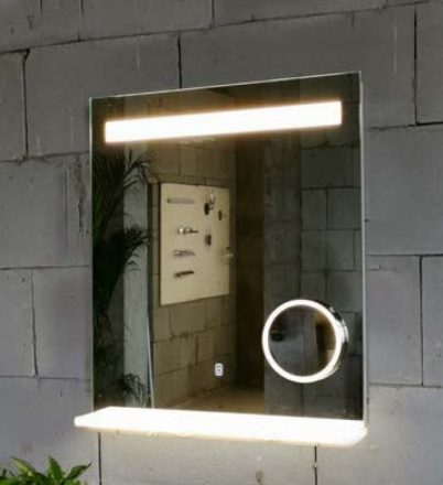 Arezzo design LED tükör világító polccal és kozmetikai tükörrel 600x800 mm AR-6080KT
