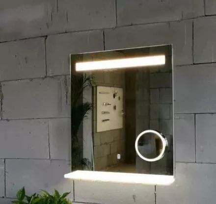 Arezzo design LED tükör világító polccal és kozmetikai tükörrel 600x800 mm AR-6080KT