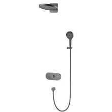   Arezzo design Uni Süllyesztett termosztátos zuhanyszett falon belüli egységgel, gun metál AR-6296GM