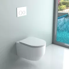   Arezzo design Kansas Vortex fali porcelán WC csésze 36x52,5 cm Rimless, fényes fehér AR-801
