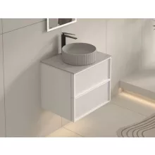 Arezzo Design Savona alsószekrény 2 fiókkal 59x45 cm, matt fehér kivitelben