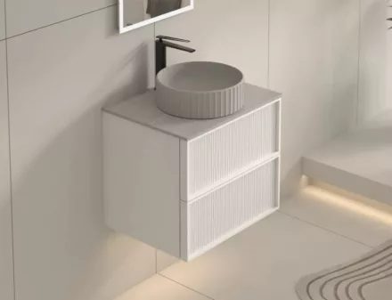 Arezzo Design Savona alsószekrény 2 fiókkal 59x45 cm, matt fehér kivitelben