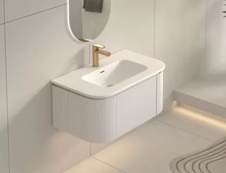 Arezzo design Sierra alsószekrény fiókkal és 2 ajtóval 79x45 cm, matt fehér kivitelben