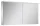 Arezzo design Premium tükrös szekrény 120 cm, Technobox+LED világítás, 2 ajtóval AR-904666