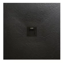   Arezzo design SOLIDSoft zuhanytálca 90x90 cm, lefolyóval, fekete AR-9090B