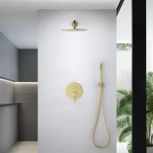 Arezzo design Astro egykaros falsík alatti zuhanyrendszer, szálcsiszolt arany kivitelben
