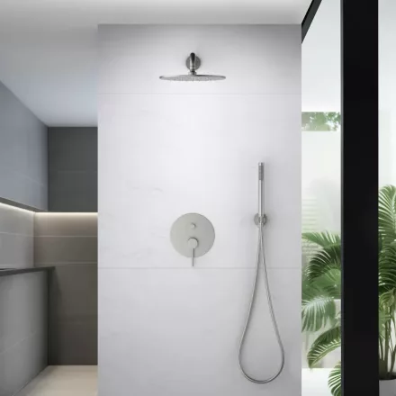 Arezzo design Astro egykaros falsík alatti zuhanyrendszer, szálcsiszolt nikkel kivitelben